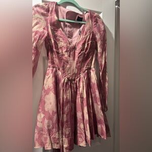 Bardot Pink Floral Long Sleeve Dress